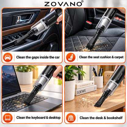 ZOVANO Car Vacuum Cleaner with Blower, USB Rechargeable