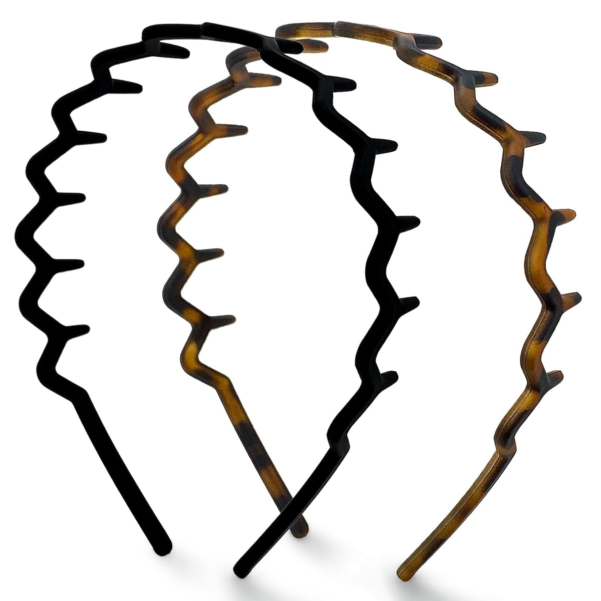 Zig Zag Headbands Black and Brown - 2 pcs