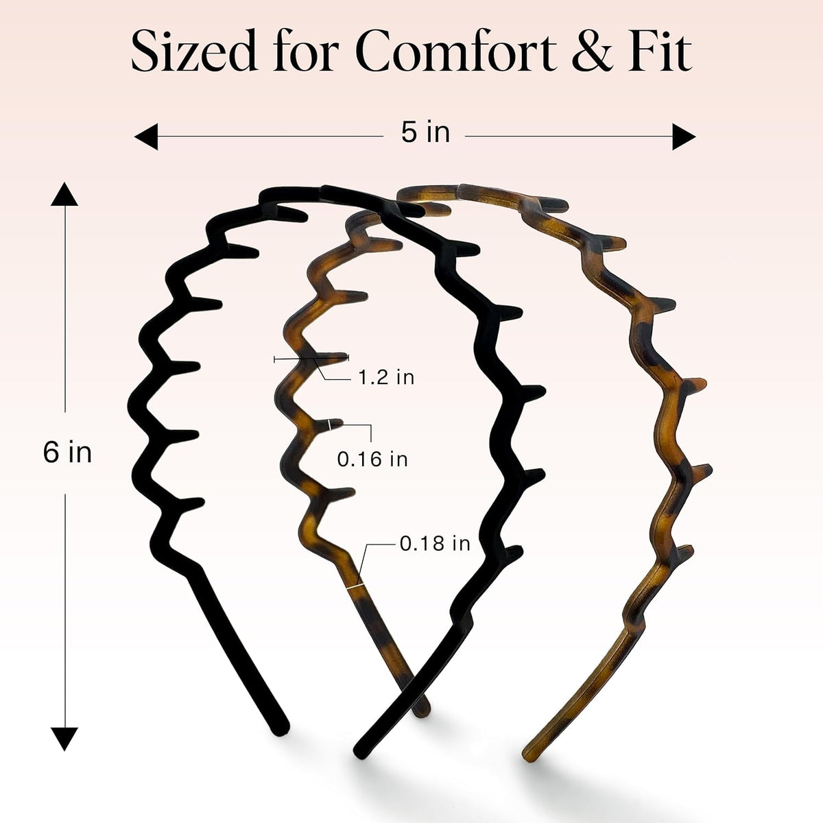 Zig Zag Headbands Black and Brown - 2 pcs