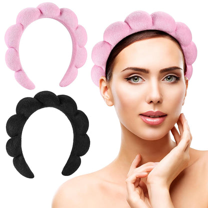 Spa Terry Cloth Headbands for Facial Skincare, Makeup Application, Face Washing, Mask and Skin Treatments
