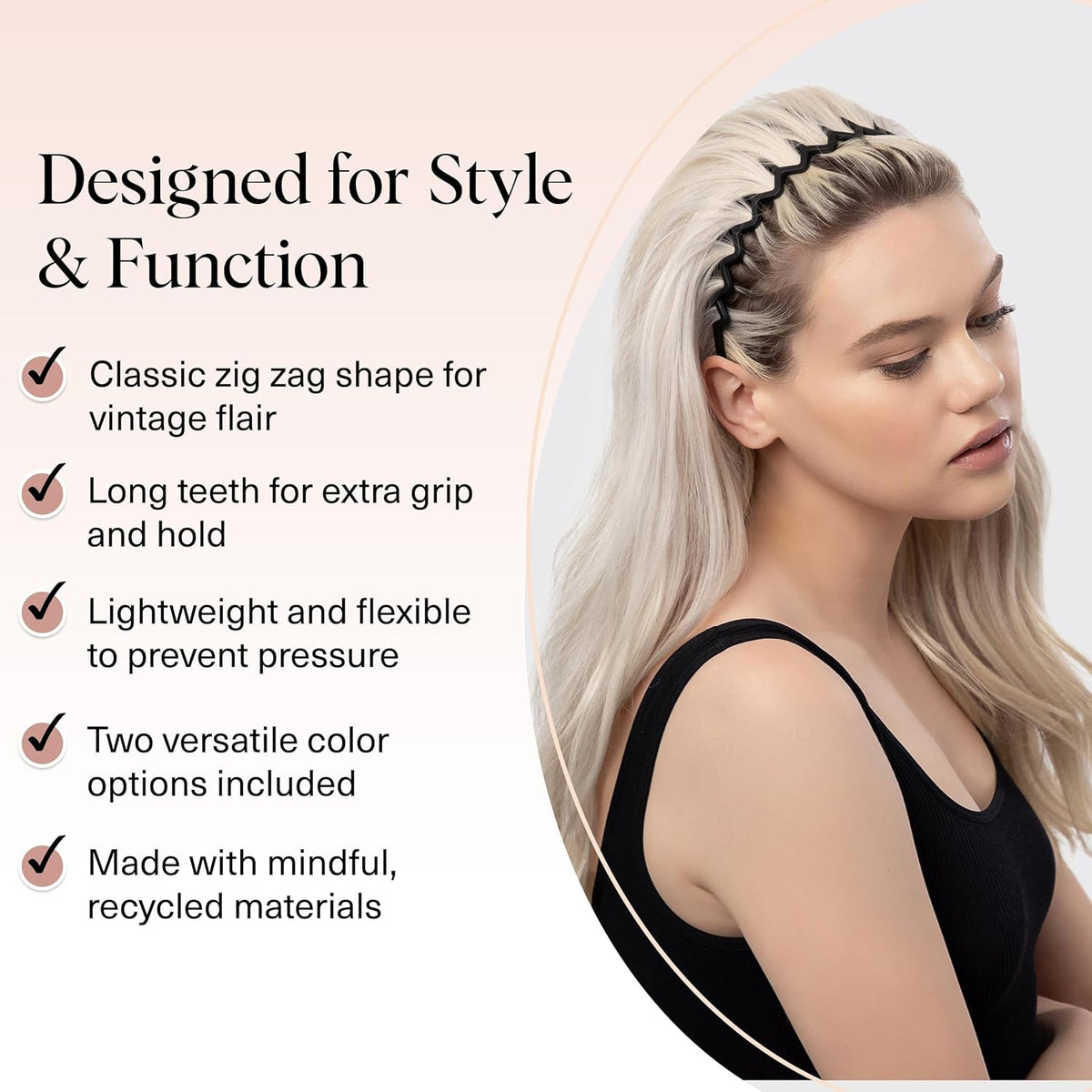 Zig Zag Headbands Black and Brown - 2 pcs